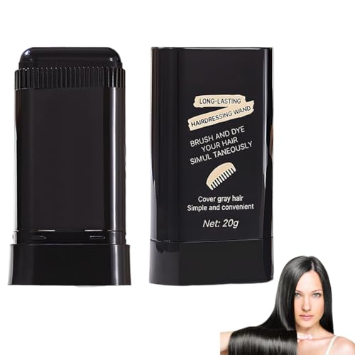 GXGM 1 Pieza Retocador de Canas y Raices,Crema para Teñir el Cabello Desechable para Cubrir las Canas,Crema 2 en 1 para Teñir el Cabello con Peine,Regalo para Mamá y Papá (Negro)