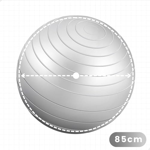 Bola Pilates 65cm Suíça Yoga Ginástica C/Bomba Inflar Exercícios Versáteis p/Equilíbrio e Fortalecim