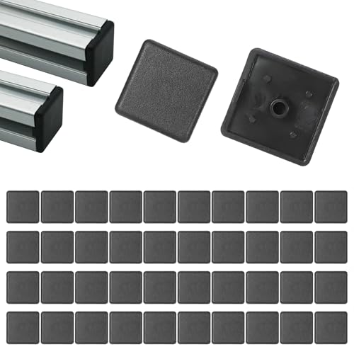 Molain, 40 tappi terminali in alluminio, profilo in alluminio, 20 x 20, tappi di copertura per profilo in alluminio, profilo in alluminio, 20 x 20 cm, per profilo di costruzione in alluminio, tappi di