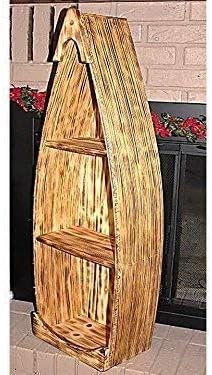 Canoe Boat Shelf 3 1/2' Tall Pine Wood Bookcase