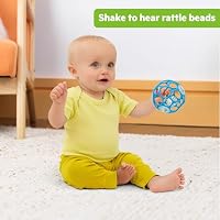 Bright Starts, Oball Rattle, Blau - Flexibles und leicht Greifbares Design, für Kinder Jeden Alters – Ansicht 4