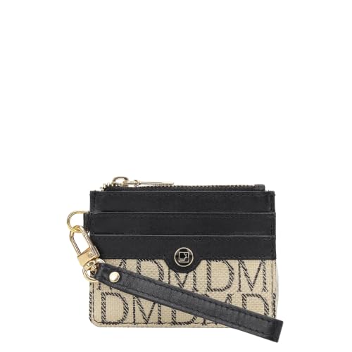 Image of Da Milano Leather Card Holder for Men & for Women - Beige & Black