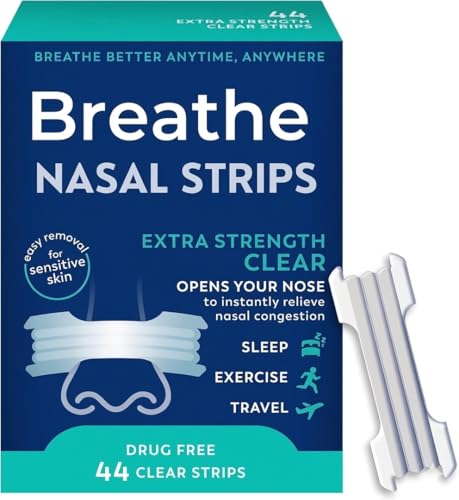 Clear Comfort Nasal Strips Flexible Nose Strips for Nighttime Comfort & Better Airflow 44 Count