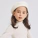 ZLYC Wool Kids Beret Hat Girls Solid Color Artist French Beret Cap, Solid White