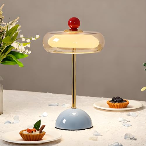 Lampe de table LED en verre tactile et rechargeable pour intérieur raffiné