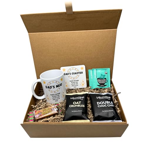 Personalised Stars Design Mug & Coaster Hamper Gift Box For Birthday Christmas Father's Day (Peppermint Tea Bags)