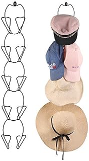 5 Pack Door & Wall Mounted Hat Rack Cap Rack Baseball Cap Towel Rack Holder Organizer for Baseball, Caps,Scarfs ,Handbag,Towels Closet (Door Hooks and Sticky Hooks Includes)