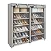 UDEAR Shoes Rack Organizador de Tela de Zapatos, Zapatero 7 Pisos con Resistente al Polvo Gris