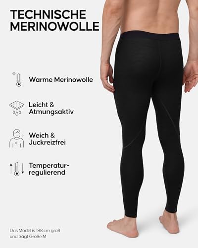 DANISH ENDURANCE Premium Thermounterwäsche Herren-lang, Warm & Atmungsaktiv, Funktionsunterhose Herren-Mit oder ohne Ein