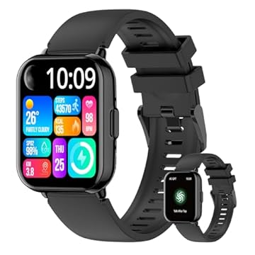 PEJE Relógio inteligente, Smartwatches de 1,39” para homens e mulheres, (atende/faz chamadas), relógio de fitness à prova d'água IP67, Smartwatch para Android iOS (Preto)