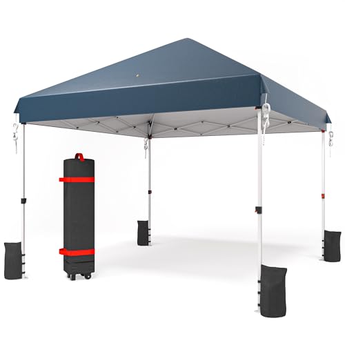 Relax FIELD Pop up Pavillon 3x3 Wasserdicht Stabil Winterfest, Faltpavillon mit Gewichte, Pavillon Faltbar Höhenverstellbar mit Tasche mit Rollen, Partyzelt UV Schutz 50+, Gartenzelt, Navyblau