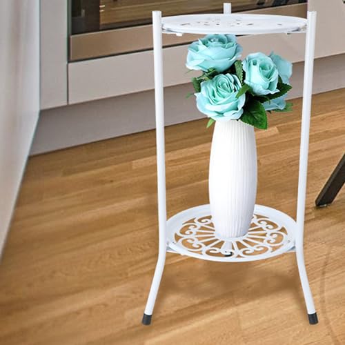 Support pour plantes en métal blanc à double couche Uonlytech
