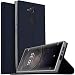 Produktbild Conie EF38312 Electroplated Flip Case Kompatibel mit Sony Xperia L2, PU Leder Hülle Flip Wallet Cover Kartenfächer Standfunktion Magnetisch für Xperia L2 Etui Dunkelblau