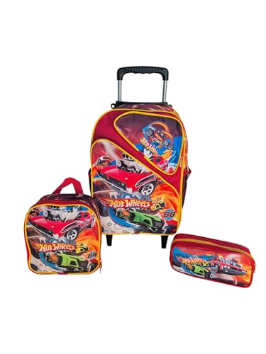 Kit Mochila Escolar Infantil Carrinhos Hot Rodinhas Tam G Leve 3043