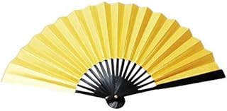 扇子 両面 金色 金扇子 コスプレ 黒骨 せんす 長さ約23ｃｍ/Ｚ412