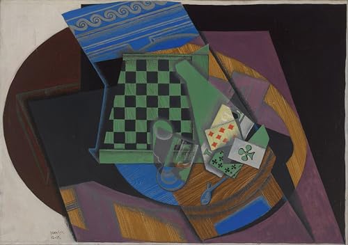 Imprimé sur toile Damier et cartes à jouer Juan Gris, affiche d'art pour décoration 60x90
