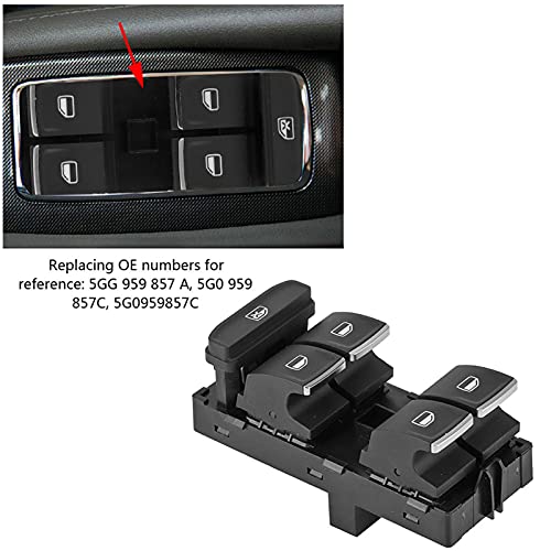 Interruptor de vidro elétrico Suuonee, interruptor de controle mestre de vidro elétrico para Golf GT