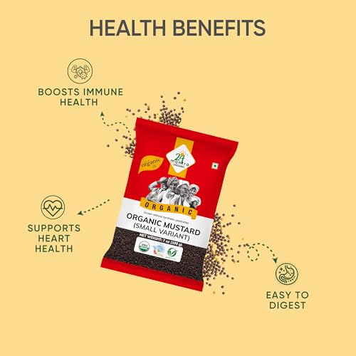 Image of 24 Mantra Organic Mustard Seeds Small /Sarson k beenj /Ava Ginjalu - 100gms | Pack of 1 | Chemical Free & Pesticides Free | Unadulterated | Rich Flavour | Minimally Processed