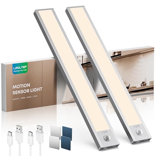 LROLTEF Schrankbeleuchtung Led Lampe mit Bewegungsmelder - 21cm 1500mAh...
