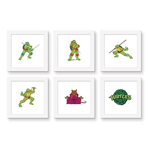 Affiches murales Tortues Ninja pour relooker facilement un mur vide avec 6 cadres de 30 cm
