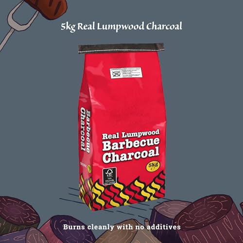 Big K Bbq Grill Lumpwood Charcoal - Quick To Light Real Lumpwood Charcoal Barbecues 5Kg Bag With Topline Card For Outdoor Barbeque, Fire Pit, Camping Bbqs - 2