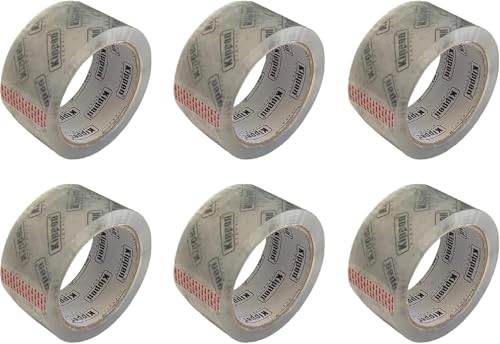 Kippen 9004TR2 - Confezione da 6 Rotoli di Nastro Adesivo per Imballaggio. Colore Trasparente. Misure: 66mt x 50mm.