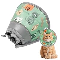 Soodyoow Halskrause Katze, Einstellbarer Halskrause Katze Halsband, Anti Biss Safety Schützender Kragen, Halsband Weich Kragen für Katzen, Welpenund Kleine Hunde (Grün, M)