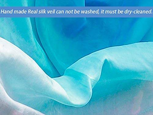 KIKIGOAL Women's 100% Silk Belly Dance Veils and Hand Scarves Gradual Colors 1.14x2.5m/98"x45"4
