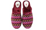 ALCALDE - Zapatillas de ir por casa,chinela con talón abierto,pantufla con suela de goma,babuchas,lunares para: Mujer color: BURDEOS talla:39
