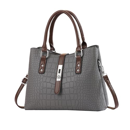 Sac à Main Femme Gris Crocodile NICOLE DORIS Chic