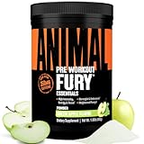 Animal Fury Pre-Workout Energy Supplement with Amino Acids, Green Apple 30 Servings
