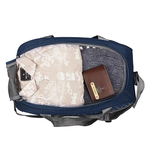 Image of M MEDLER Sentro Wheel Duffle Bag | Waterproof Strolley Duffle Bag | 2 Wheel Duffel Bag | Luggage Bag with Adjustable Strap - (Midnight Blue)