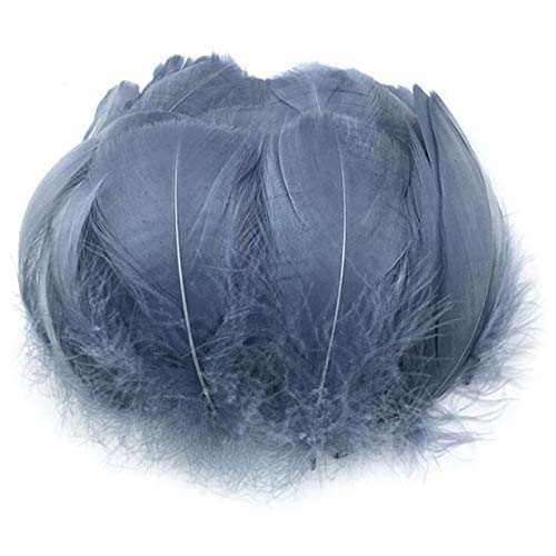 EJY 100Pieces/Pack Colorful Goose Natural Feathers for DIY Making Handmade Arts and Crafts Supplies,Gray
