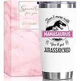 Fimibuke Gifts for Mom from Daughter, Son - 20 OZ Tumbler Mothers Day Gifts Mom Gifts for Mom, Mother-in-Law, Wife, Women - Mamasaurus Insulated Cups Funny Birthday Boxed Presents from Kids Husband