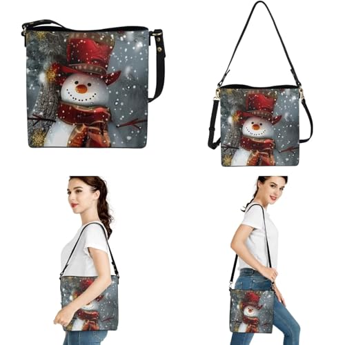 Image of HUGS IDEA Leather Purses and Handbag for Women Bucket Bag with Wrist Wallet 2 Packs