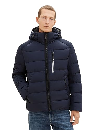 TOM TAILOR Herren Puffer-Jacke mit Abnehmbarer Kapuze – Ansicht 1