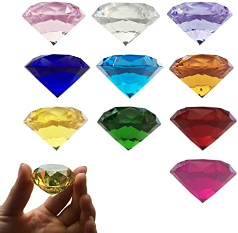 Iyowei 20PCS Faux Diamants Acrylique Multicolore 40mm Avec 20
