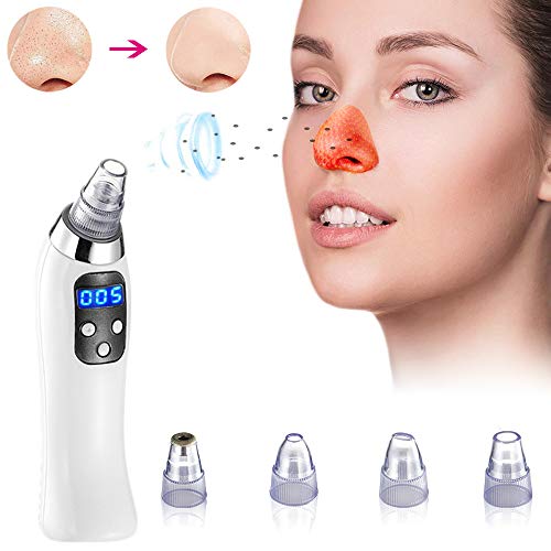 Point Noir Extracteur - Extracteur Point Noir - Aspirateur a Point Noir - Point Noir Extracteur 4 Têtes de Beauté Interchangeables Pour Eliminer l'acné, la Peau Grasse, Support de Charge USB.