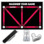 Football Mastery Training Mat with Mobile TV APP - Soccer Skills Mat XL 90x60cm Football Gifts for Boys | Pro Dribble Ball Control & Stress Relief Games for Kids Girls & Teenage (Pink Mat+Socks+Bag)