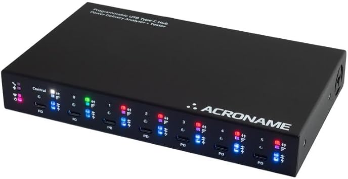Acroname USBHub3c 8-Port USB-C Hub 10Gbps Programmable PD Power Tester