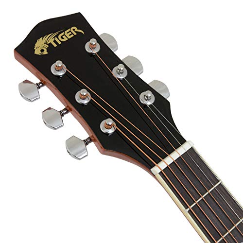 TIGER ACG1-NT34 3/4 Guitare acoustique à cordes en acier pour 9 ans et plus avec sac, sangle, cordes de rechange et… - Les Beatles, Paul McCartney, John Lennon, RIngo Starr, George Harrison TIGER ACG1-NT34 3/4 Guitare acoustique à cordes en acier pour 9 ans et plus avec sac, sangle, cordes de rechange et… – Image 4