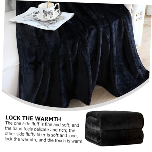 Couverture polaire noire en polyester corail pour lit et voyage - 7