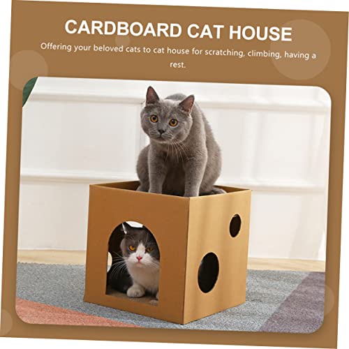 VANZACK casa de gato conjunto de jogos interno arranhador de tapete para gatos casa pet casa para an