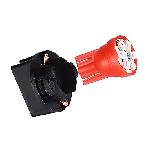 Blyilyb Red T5 2721 37 74 Wedge Led Pc74 Bulb Twist Sockets And T10 194 168 With Twist Lock Socket Pc194 Pc195 Pc161 Pc158 Led Bulbs Dash Instrument Gauge Cluster Led Light #TOP6