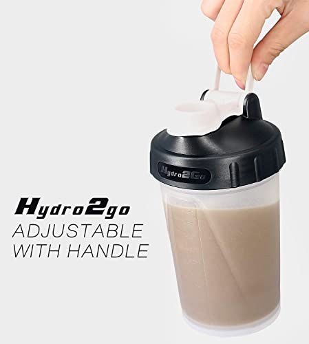 16 OZ Protein Shaker Bottle with Mixer Ball and Powder Storage Jars for Indoor and Outdoor Fitness(workout buddy). 100% BPA Free, Non Toxic and Leak Proof Sports Shaker Cup.