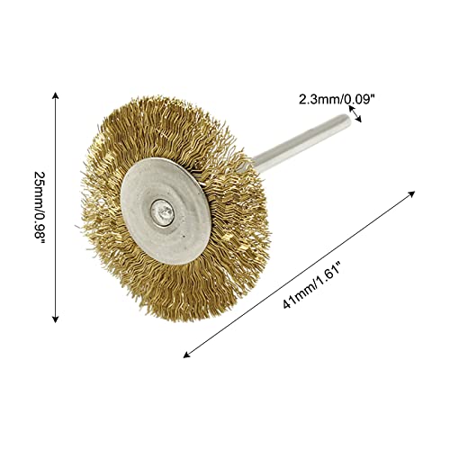 Image of 20Pcs Brass Wire Wheels T-Shape Wire Wheel Brushes with 3 /32 inch (2.35mm) Shank for Rotary Tool, Polish Cleaning Tool, 1 Inch Dia.