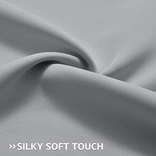 Image of COSVIYA Grommet Room Darkening Light Grey Curtains 84 inch Long for Bedroom | Light Blocking Insulated Thermal Curtains for Living Room, Blackout Thick Polyester Window Drapes,52x84 inches, 2 Panels