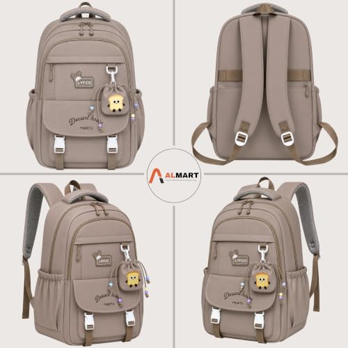 Image of Korean Style Unisex School & College Backpack Bag | 18 Inch Large Capacity Bag For Girls & Boys Age of 12-16 Years | Best For Middle & High School, College, Tution, Travel, Camping