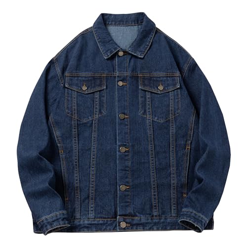 Veste en jean homme boutonnée style vintage délavé coupe ajustée slim