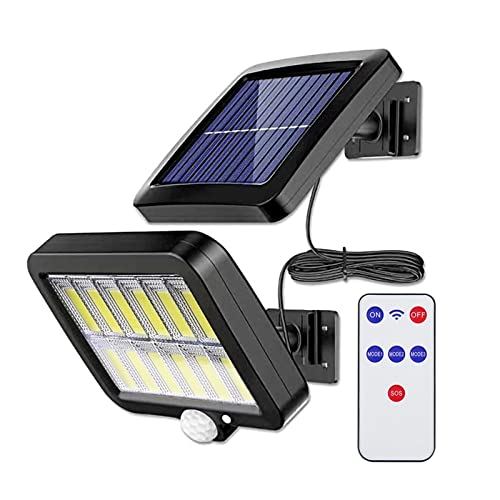 Lampe solaire extérieure anti-zone d'ombre à détecteur de mouvement COB et fixation murale facile